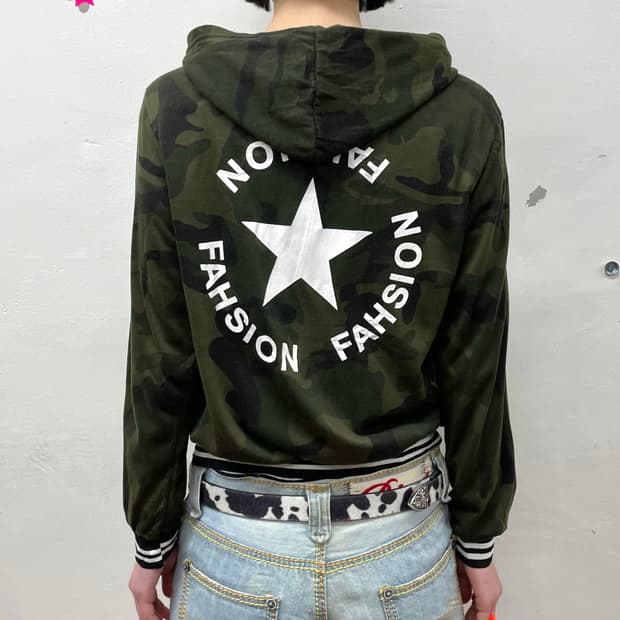 Camo Big Star Hooded Zip-Up 
