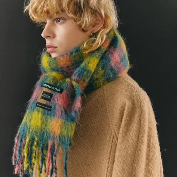 앤더슨벨 베네토 체크 머플러 