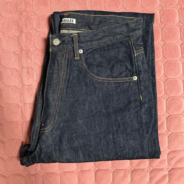 오라리 하드트위스트 와이드 데님 30