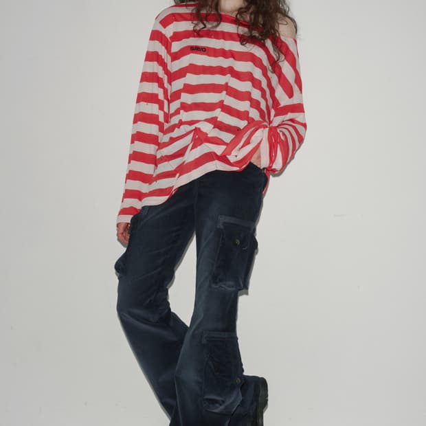 seo 에스이오 서울 코듀로이 카고 플레어 팬츠 네이비 2사이즈