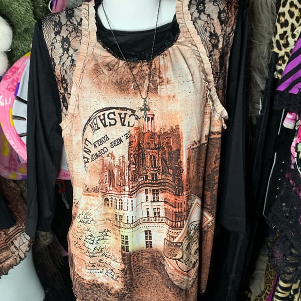 오리엔탈 그런지 레이스 레이어드 탑