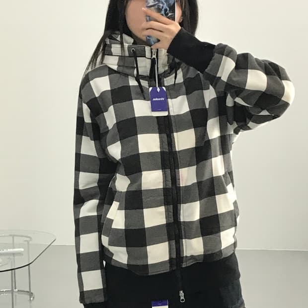 락해븐 체크패턴 집업