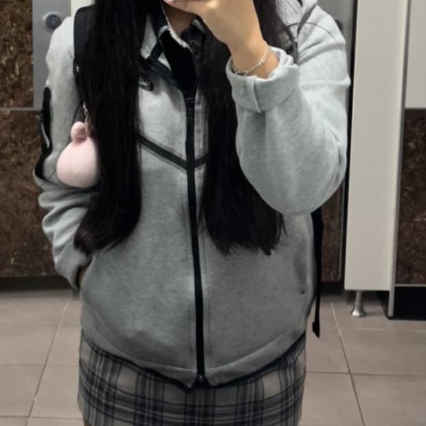 나이키 테크팩 후드집업 회색  s
