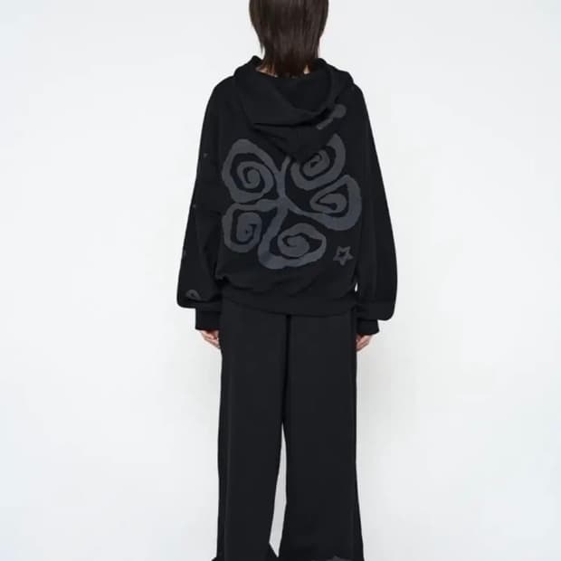 KUL Kul쿨 spiral harmony hoodie black