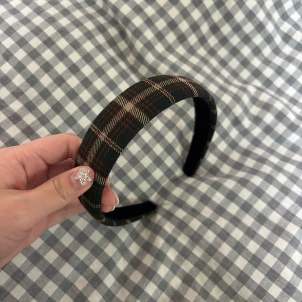 브랜디 멜빌 체크 헤어밴드