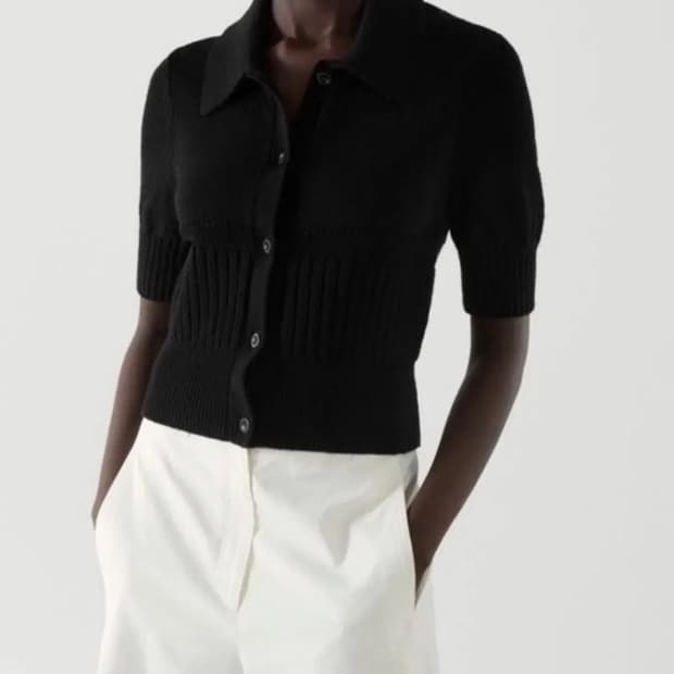 (s) cos 메쉬 니티드탑 가디건 