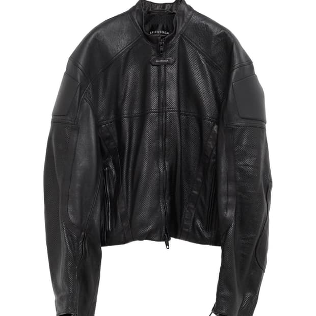 발렌시아가 퍼포레이티드 레더 재킷