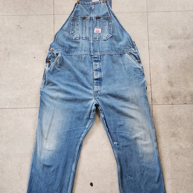 라운드하루스 데님 오버롤