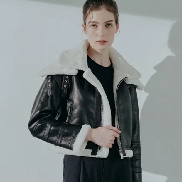 레프트서울 더블칼라 무스탕자켓