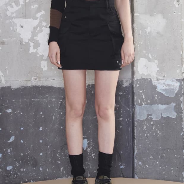 기준 조엘 카고 미니 스커트 (블랙) S