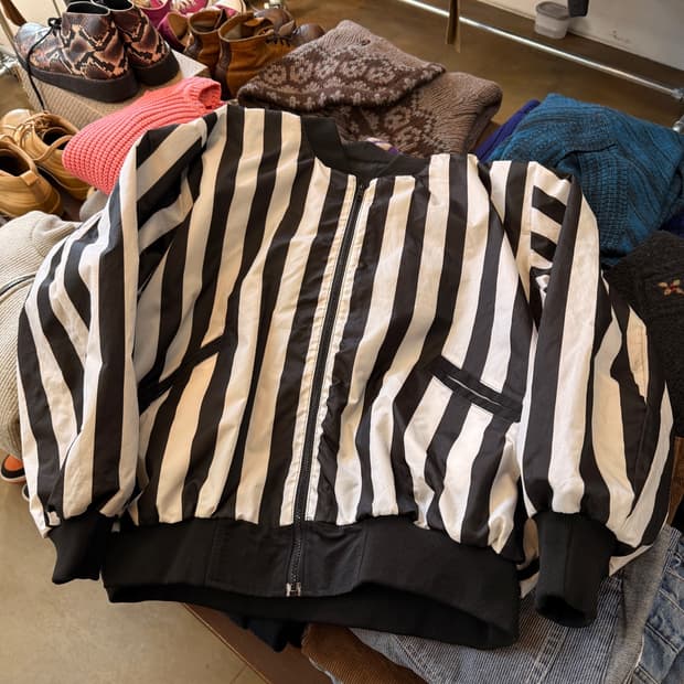 80S +POS 미국빈티지 레프리 블랙앤화이트 자켓