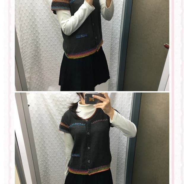 그레이 반소매 니트