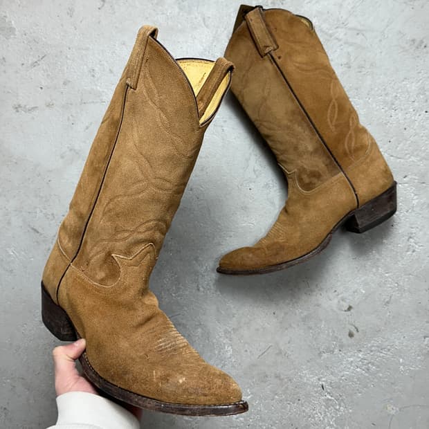 90's USA 토니라마 러프아웃 스웨이드 카우보이 웨스턴 부츠 