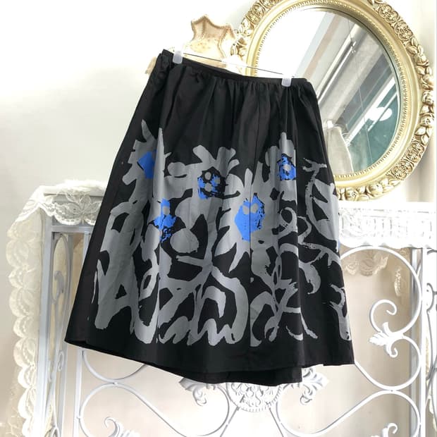 blue point drawing anorak midi skirt