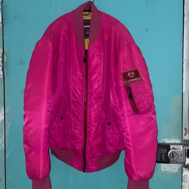 90s hot pink 봄버 자켓