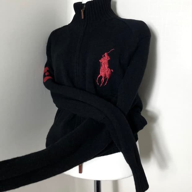 폴로 랄프로렌 빅포니 집업니트 블랙 S 90