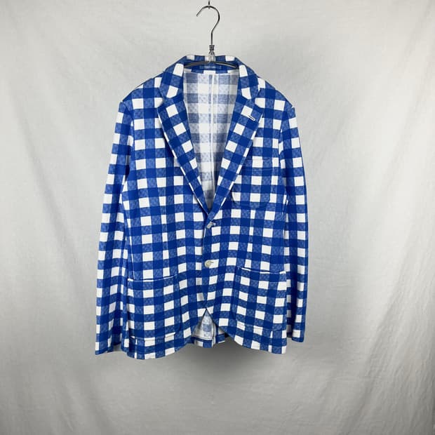 Vintage (Made in Japan) 스웻 체크패턴 블레이저 