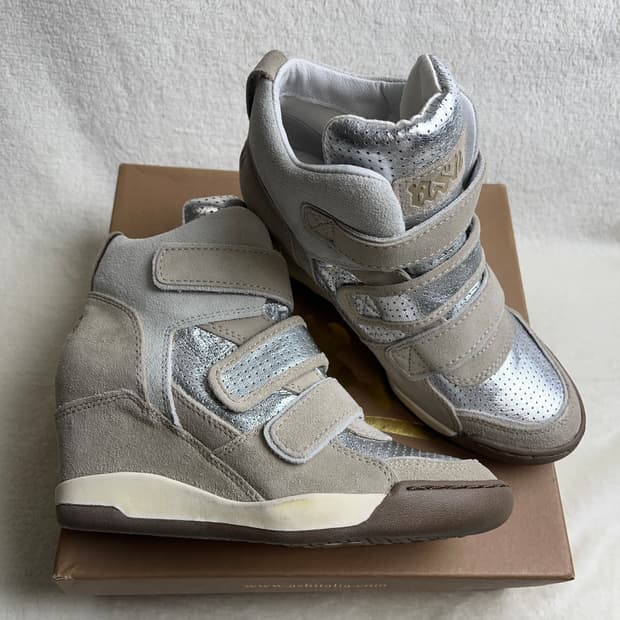 [39] 아쉬 하이탑 웨지 스니커즈 || 250 실버그레이