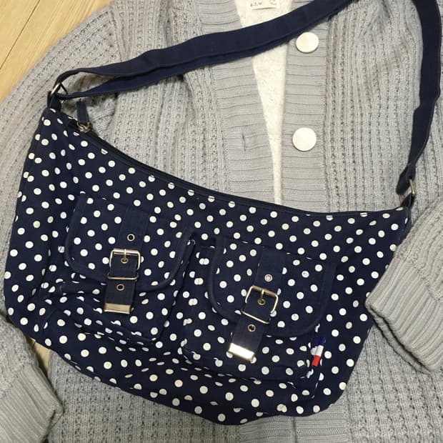 일본빈티지 네이비 도트 크로스백 숄더백 y2k 모리걸