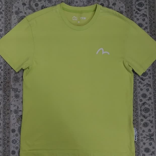 에비수 EVISU 로고 라임 반팔 티셔츠 90 (55반까지)