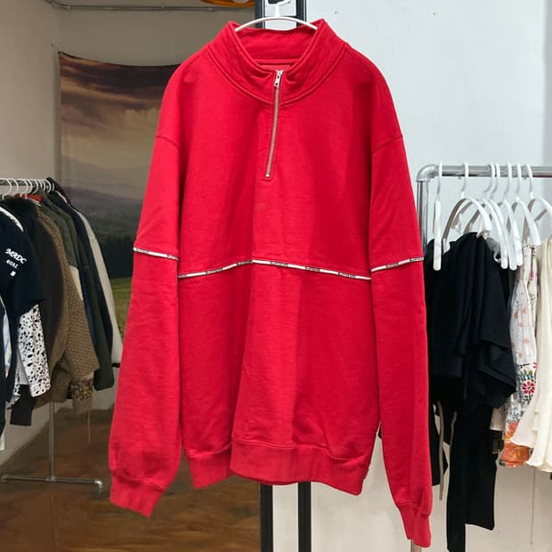 슈프림(Supreme) 클래식 로고 하프집업 스웨트셔츠