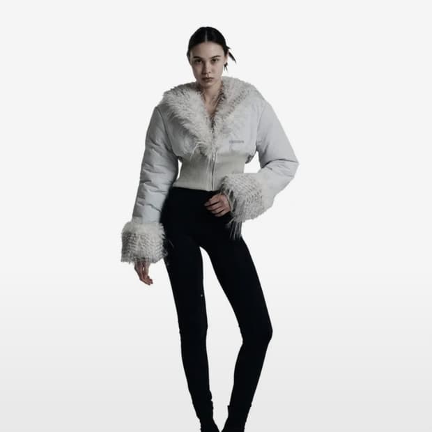 (새제품) 오도어 퍼 크롭 패딩 (25년) ODOR Trich colla