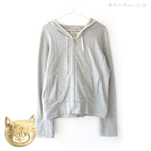 「야옹이에게 생선을 맡겨 버렸다。。。♥」야옹이 후드집업