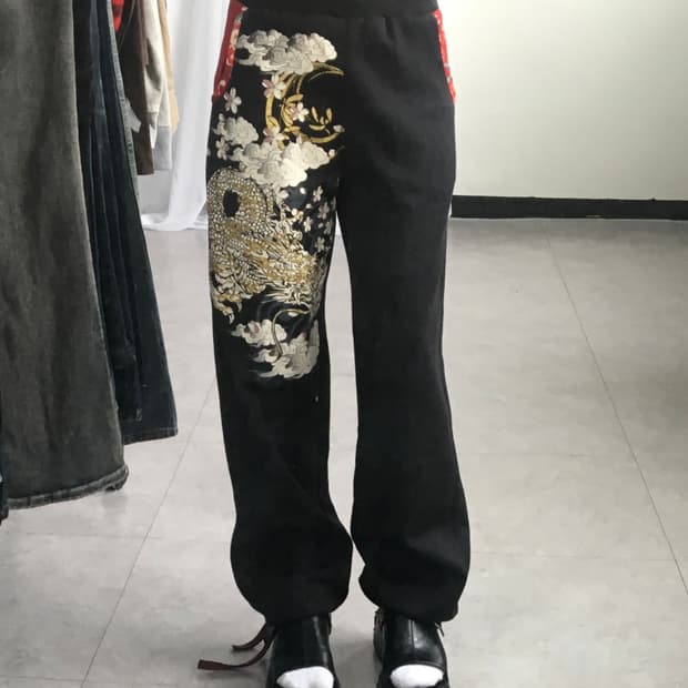 Oriental printing pants