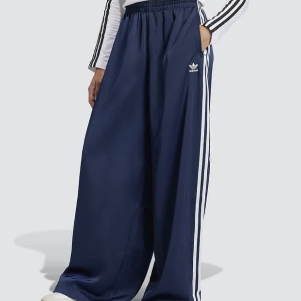 아디다스 새틴 와이드 레그 트랙 팬츠 