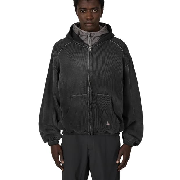 [M,L,XL]로아 하이킹 25fw Faded Waffle후드집업/블랙