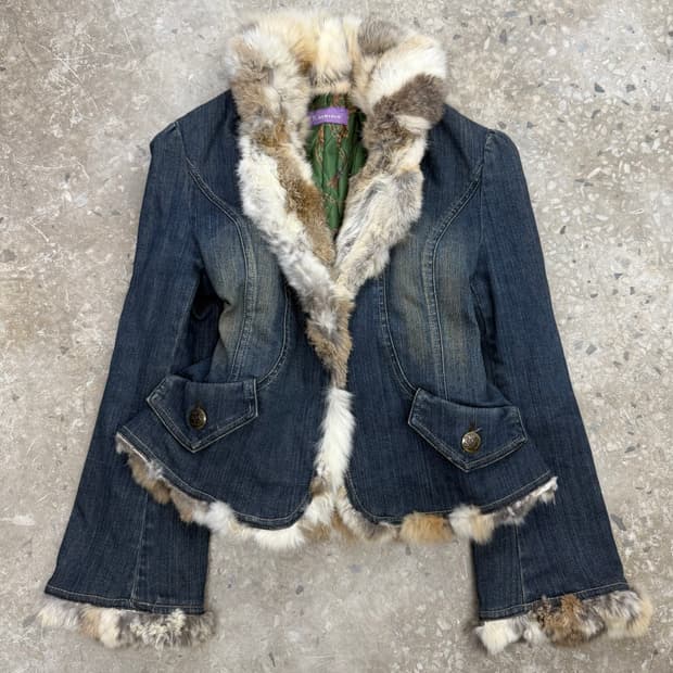 y2k 퍼트리밍 데님 아일렛 자켓