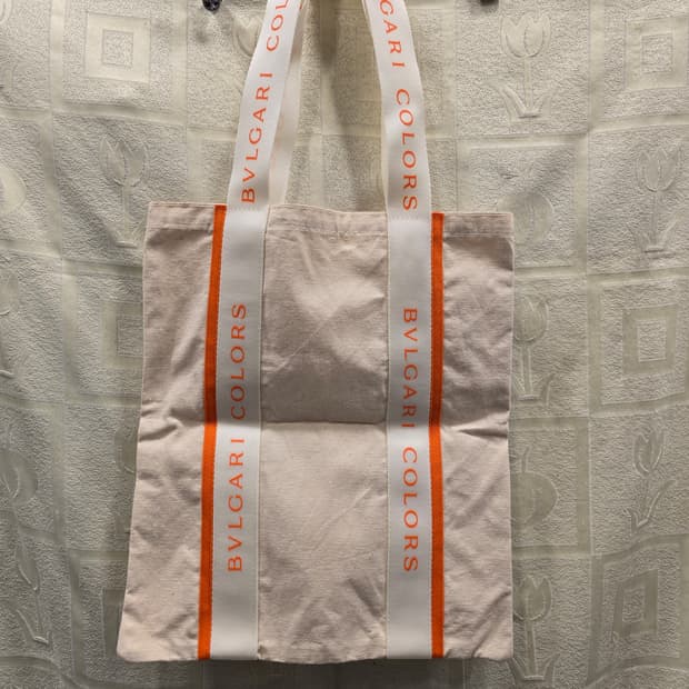 새상품) 불가리 컬러즈 캔버스 토트백 에코백 아이보리