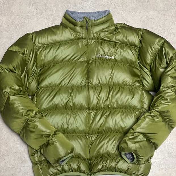 빈티지 몽벨 라이트 알파인 구스 다운 패딩 자켓 올리브 그린