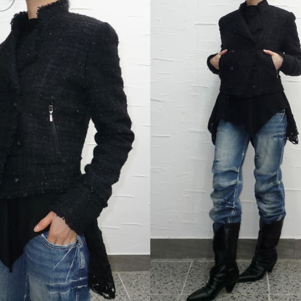 Black perl tweed jacket