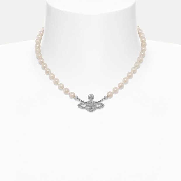 박스, 더스트백O) 비비안웨스트우드 진주 미니 바스 릴리프 초커 목걸이