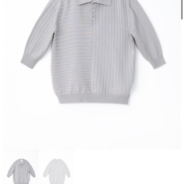 마티스더큐레이터 collar half knit silver grey