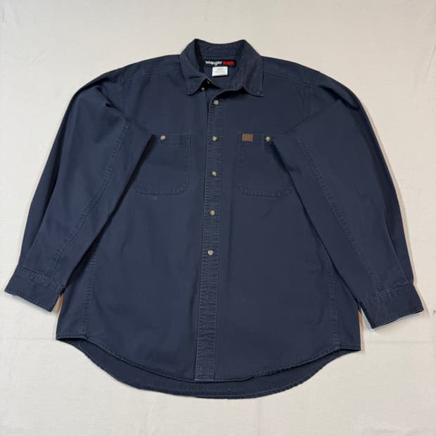 XL) Wrangler 랭글러 투포켓 워크웨어 코튼 셔츠 차콜 W7
