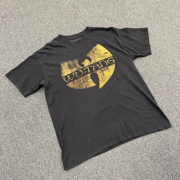 L) WU-TANG 빈티지 로고 프린팅 반팔 티셔츠