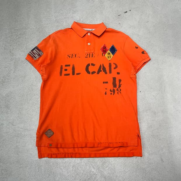 폴로 랄프로렌 성조기 패치 카라반팔티 s10297