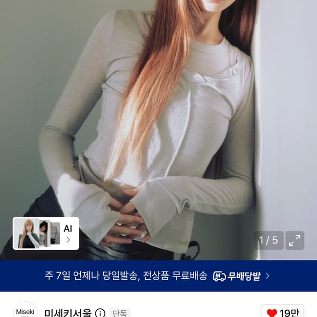 미세키서울Layered line sheer long sleeve GREY