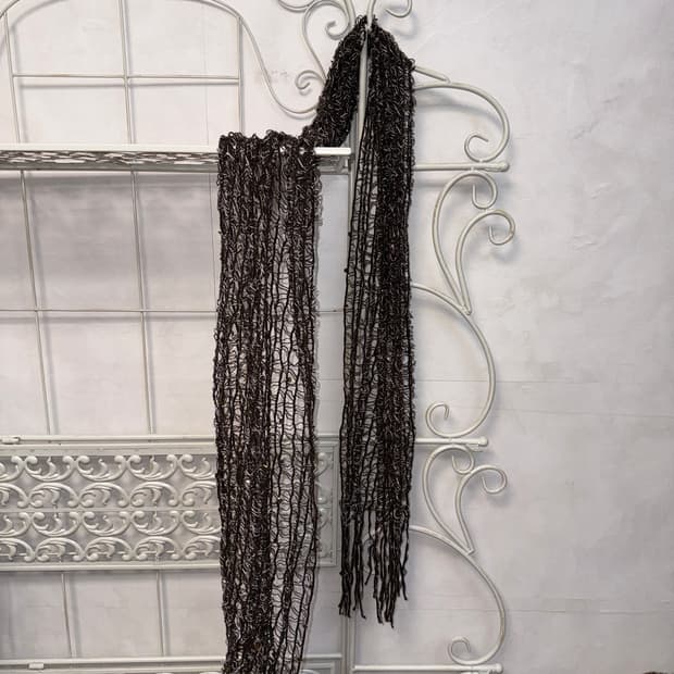 Dark brown spangled grunge net muffler