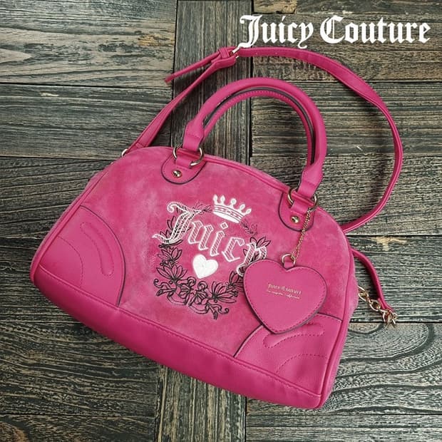 [쥬시꾸뛰르] Y2K 빈티지 투웨이 벨벳 미니 토트백 M20112