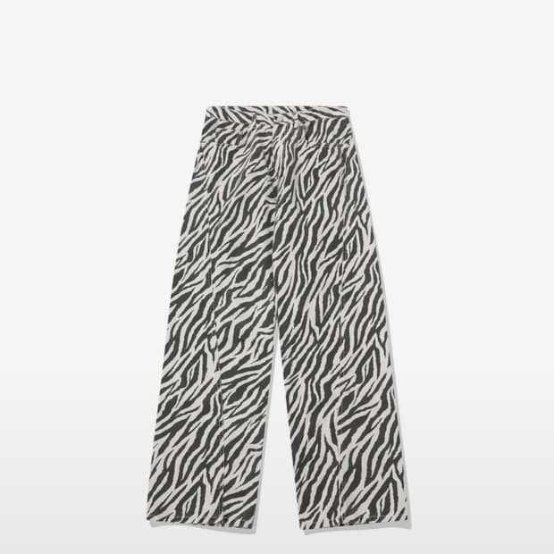 (3) 웨스켄 지브라 패턴 와이드 팬츠