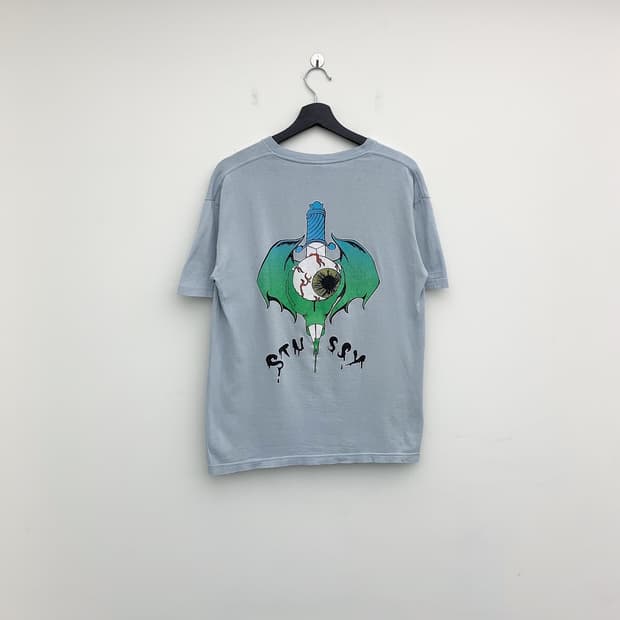 스투시 고스트 아이즈 스카이블루 하프 티셔츠