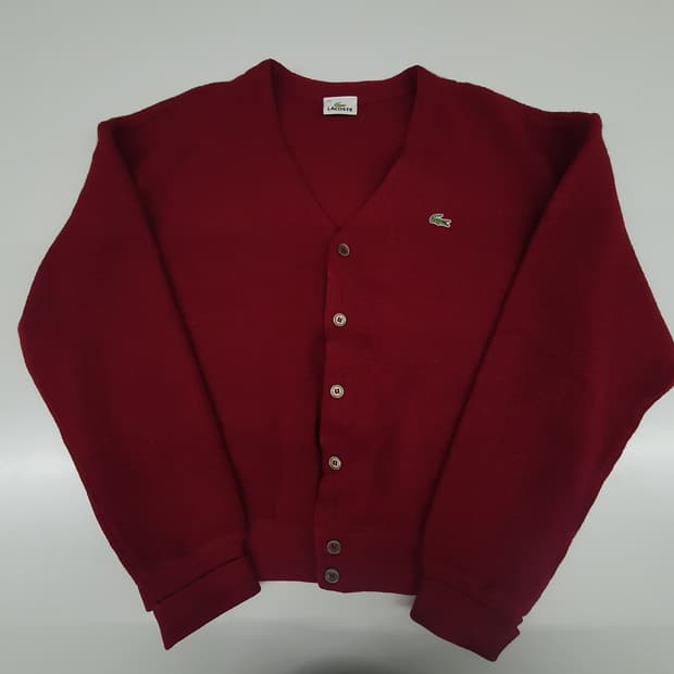 라코스테 버건디 울~ 가디건