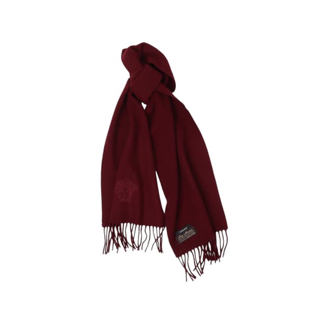 베르사체 메두사 버건디 파인 메리노울 머플러