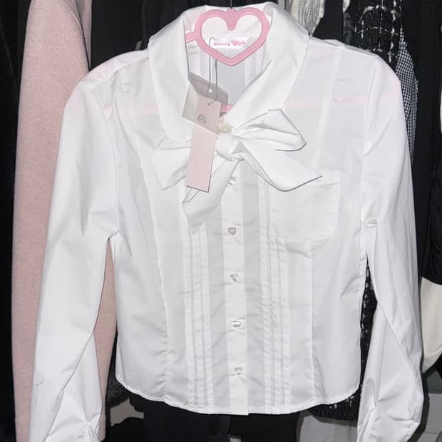 idang 아이당클럽 리본 타이 블라우스