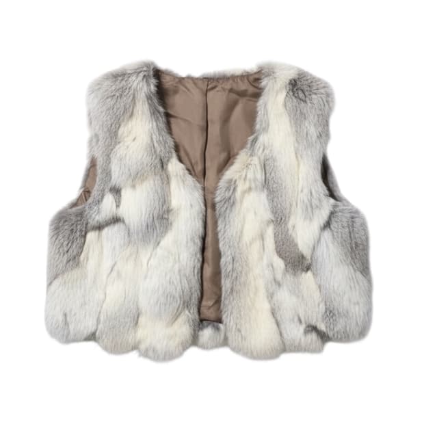 화이트 퍼 베스트