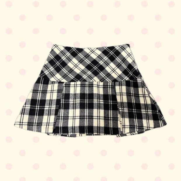 체크 미니스커트