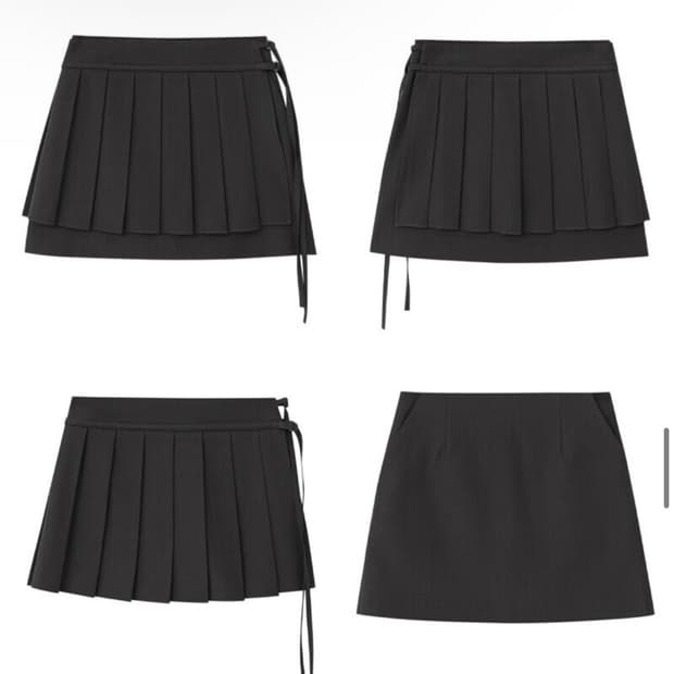 (에트몽) 투웨이 플리츠레이어드 스커트 - 차콜